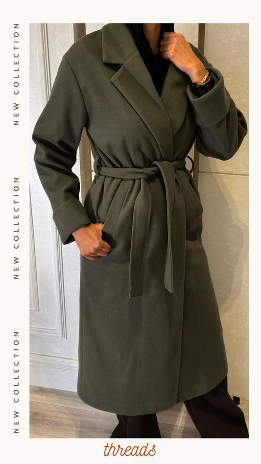 Oversize coat in Olive
