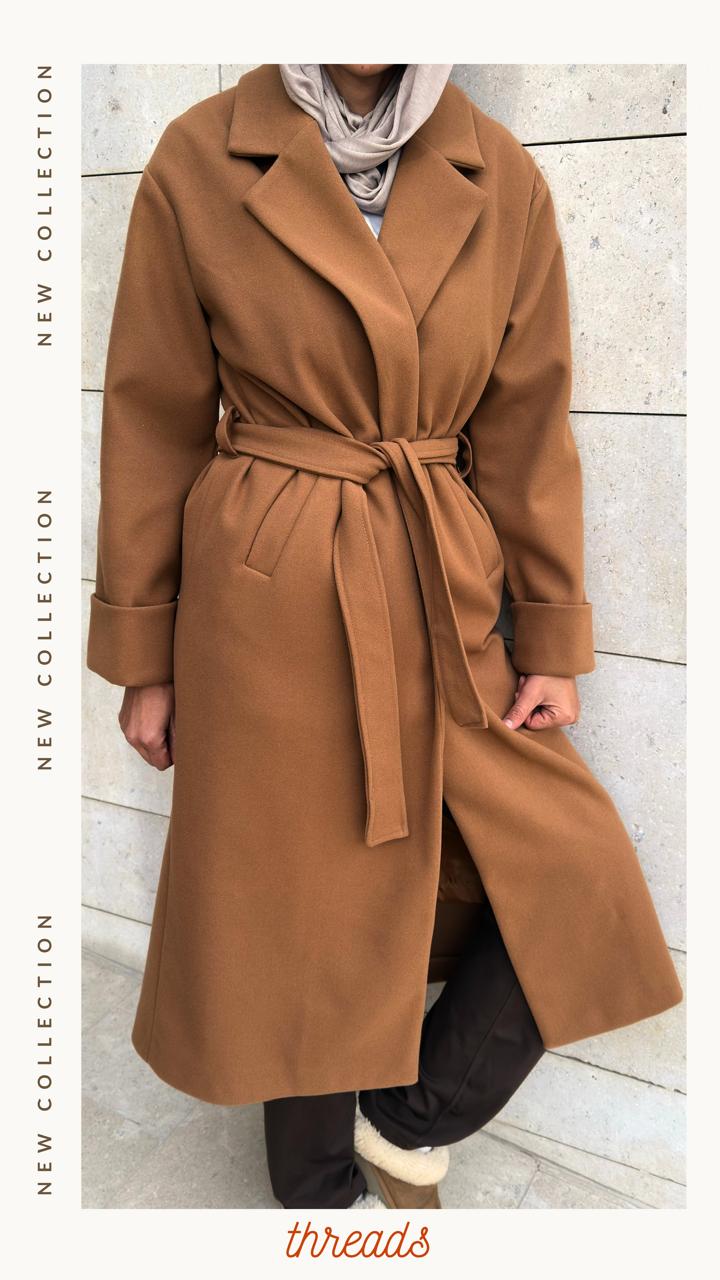 Oversize coat in Camel