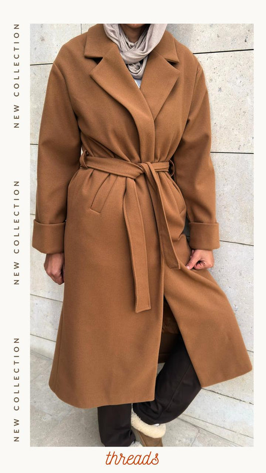 Oversize coat in Camel