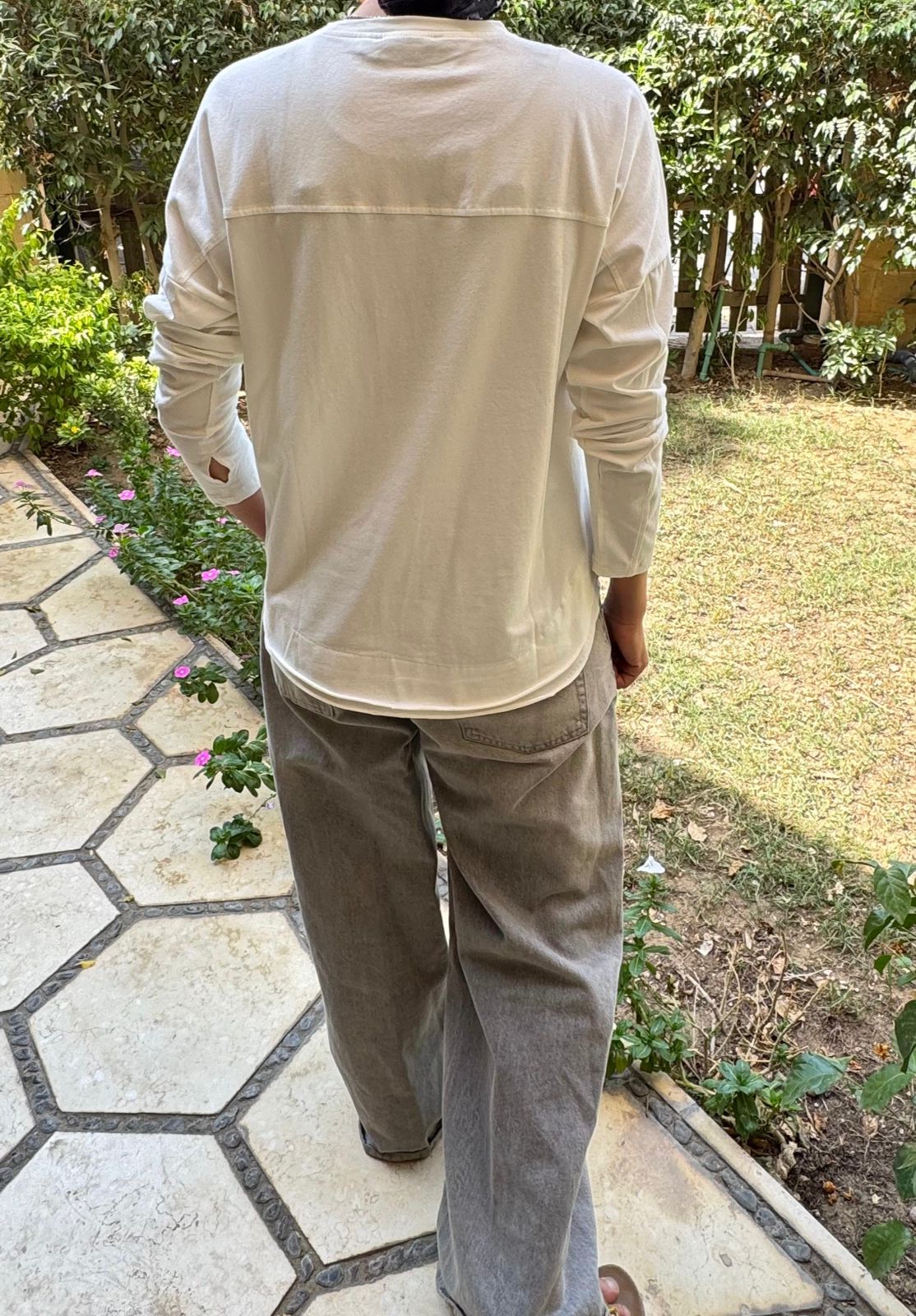 Basic double layer cotton top in White