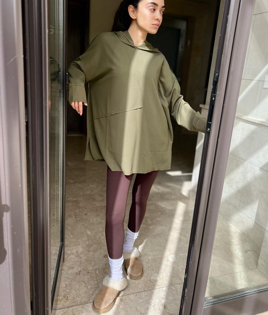 Olive hooded top