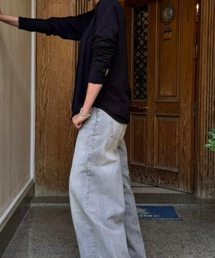 Basic double layer cotton top in Black