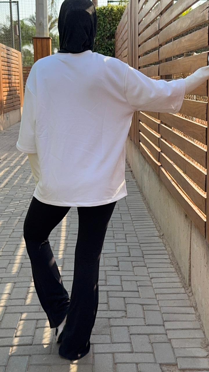 One size double Sleeves rib top