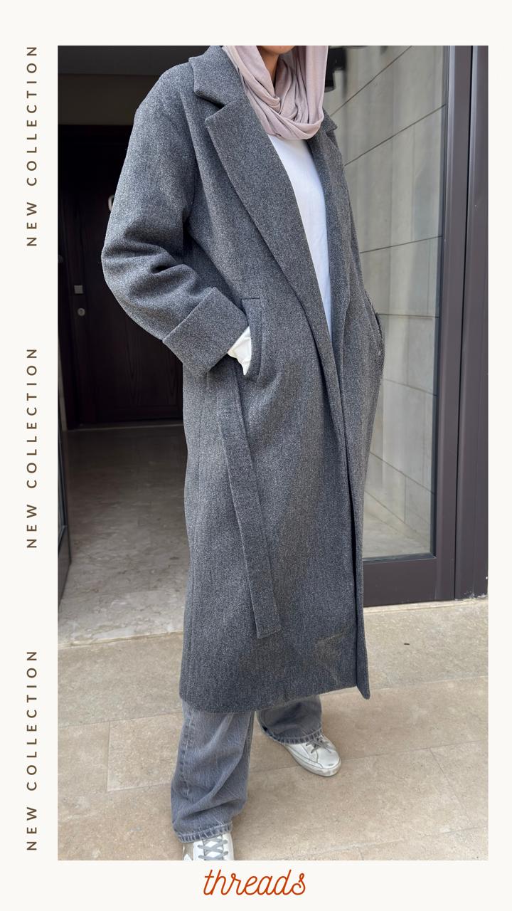 Oversize coat in grey