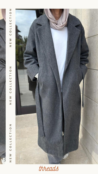 Oversize coat in grey