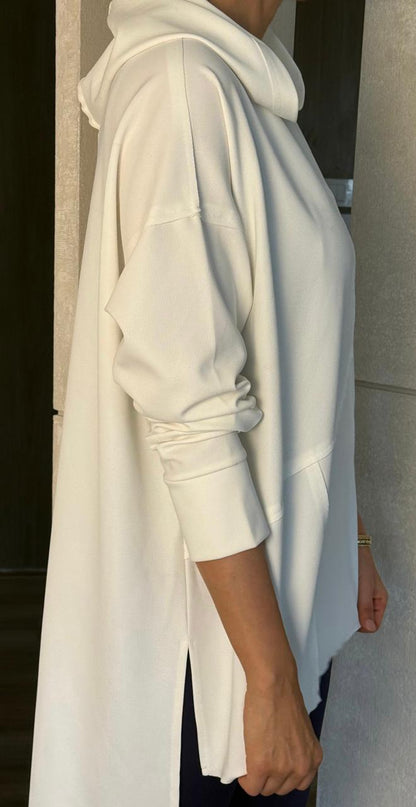 White hooded top
