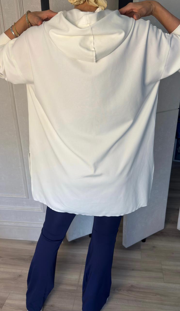 White hooded top