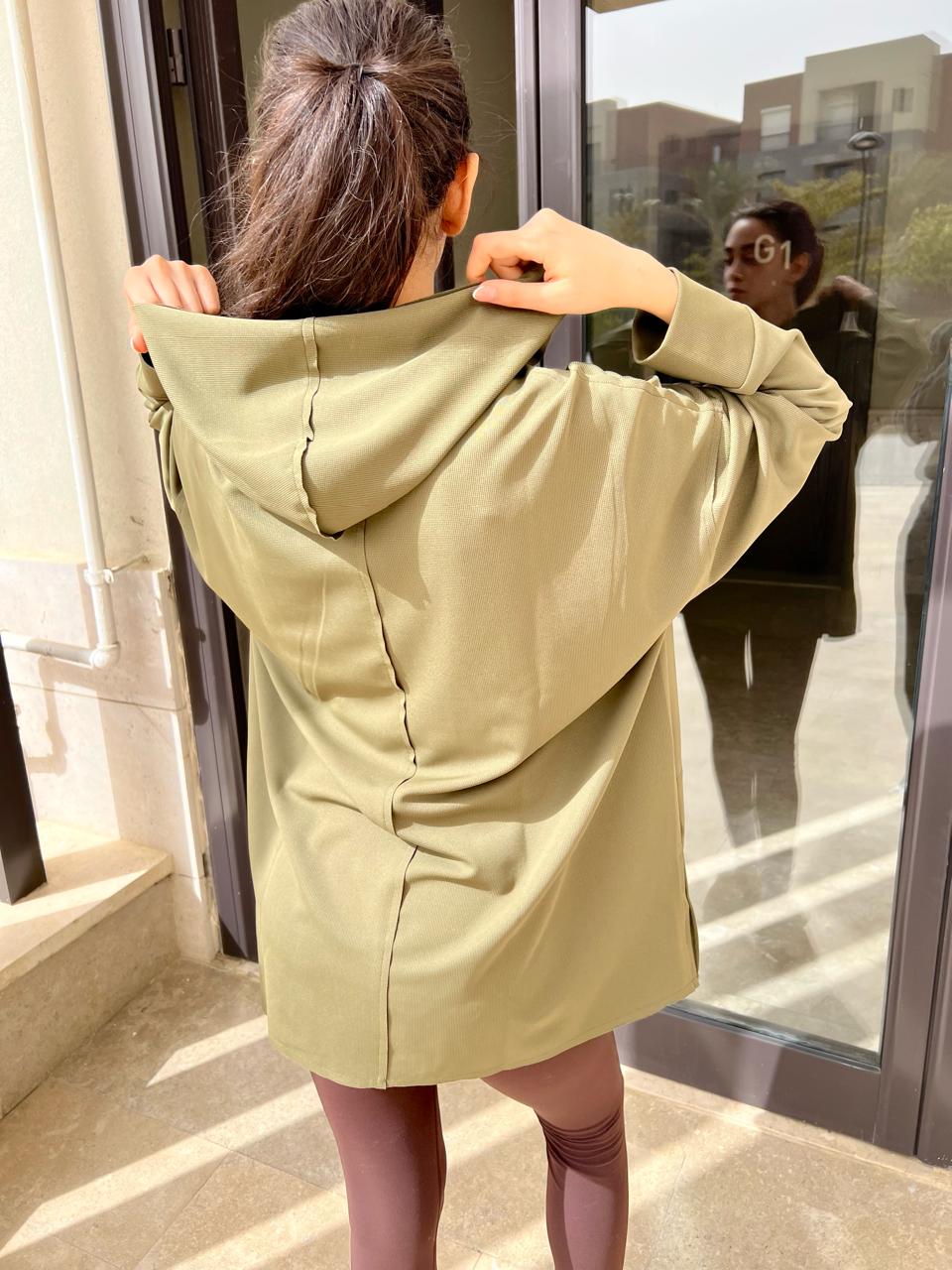 Olive hooded top