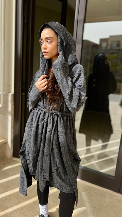 Grey ripped Cardigan