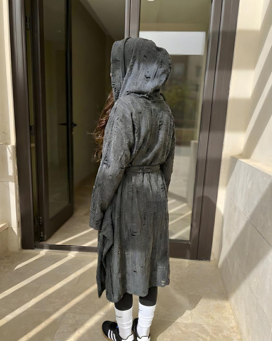 Grey ripped Cardigan