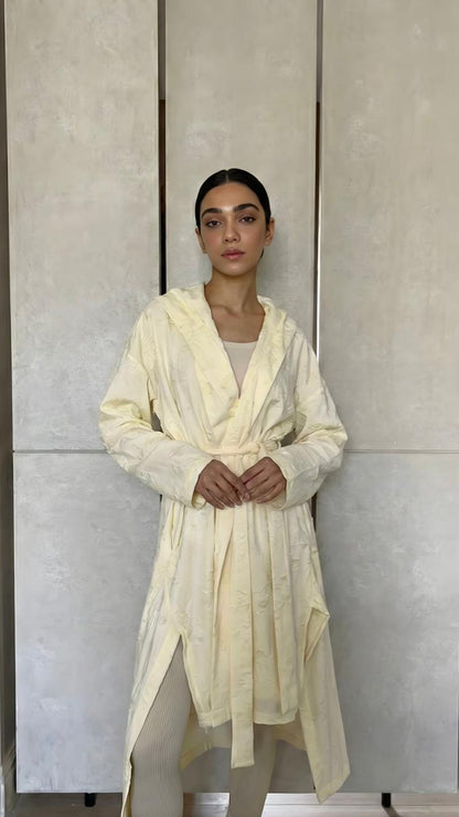 Butter Yellow ripped Cardigan