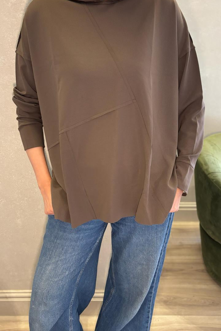 Brown hooded top