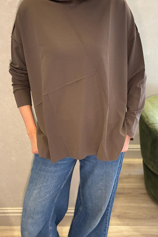 Brown hooded top