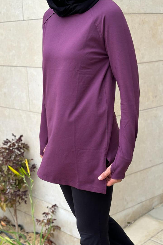 Purple Thumbhole Top