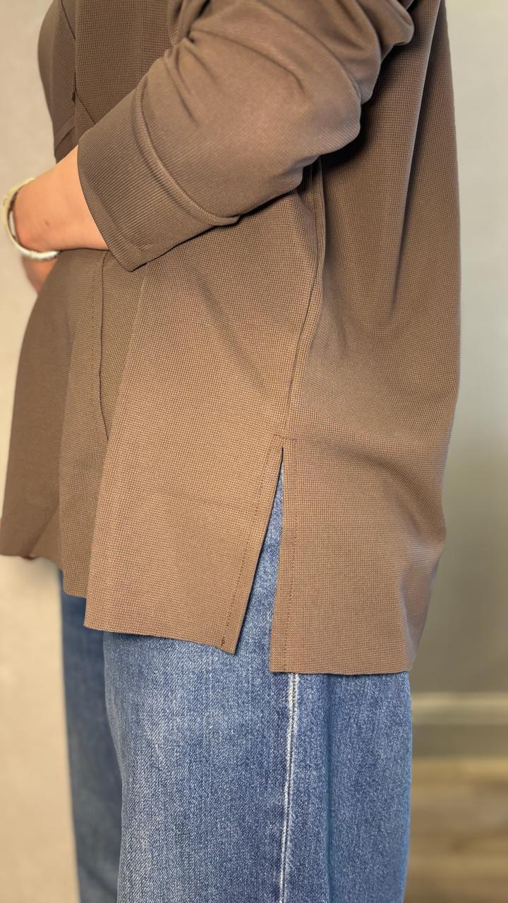 Brown hooded top