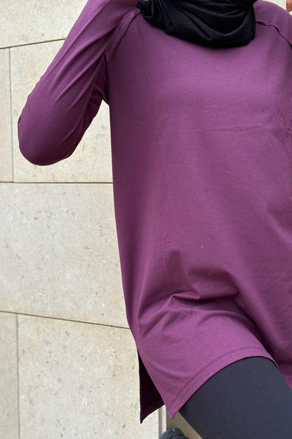 Purple Thumbhole Top