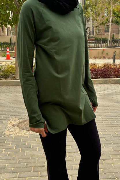 Green Thumbhole Top