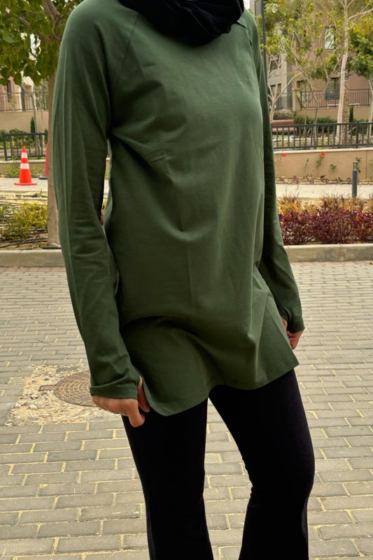 Green Thumbhole Top