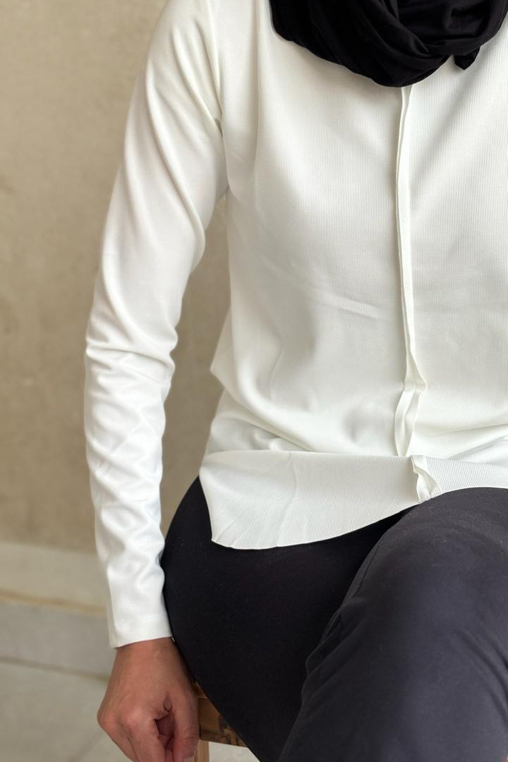 White Curve Top