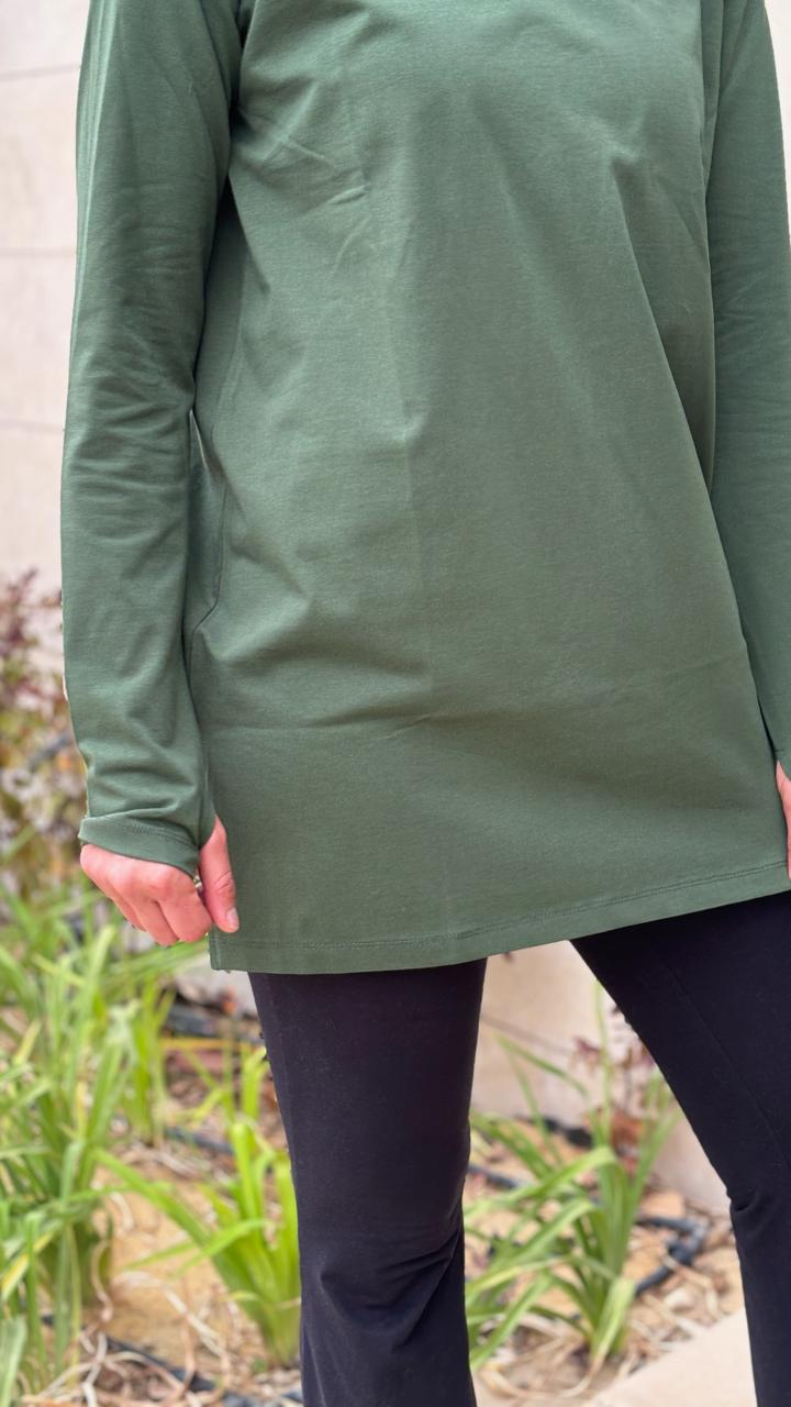 Green Thumbhole Top