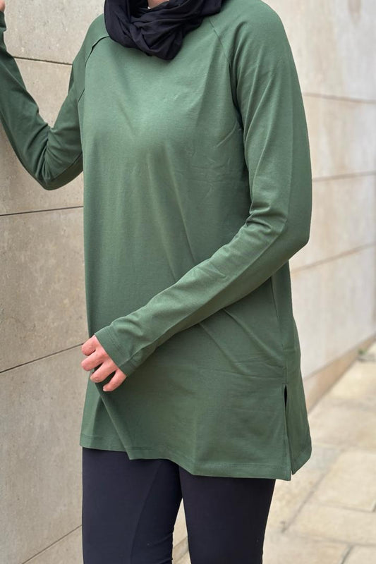 Green Thumbhole Top