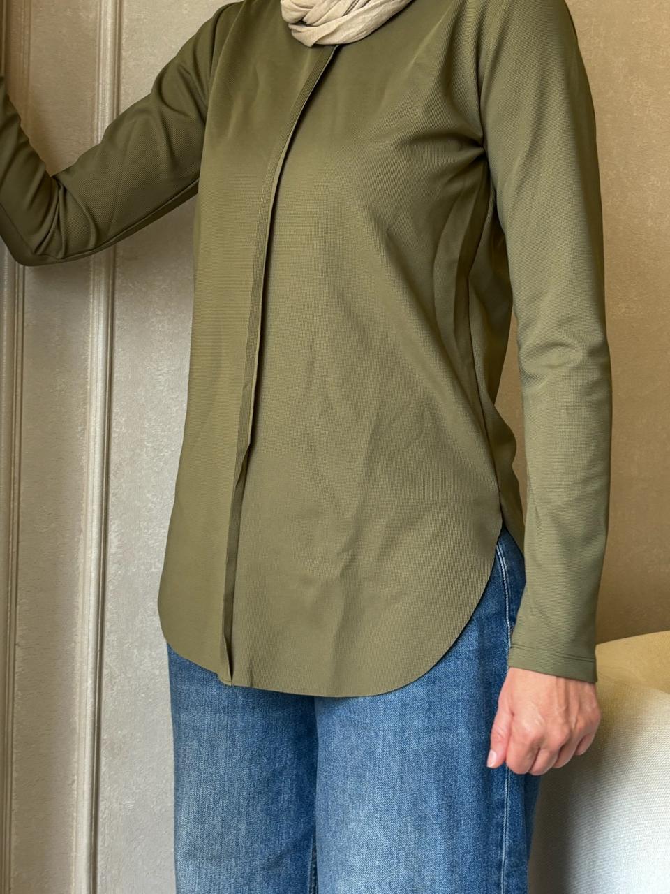 Olive Curve Top