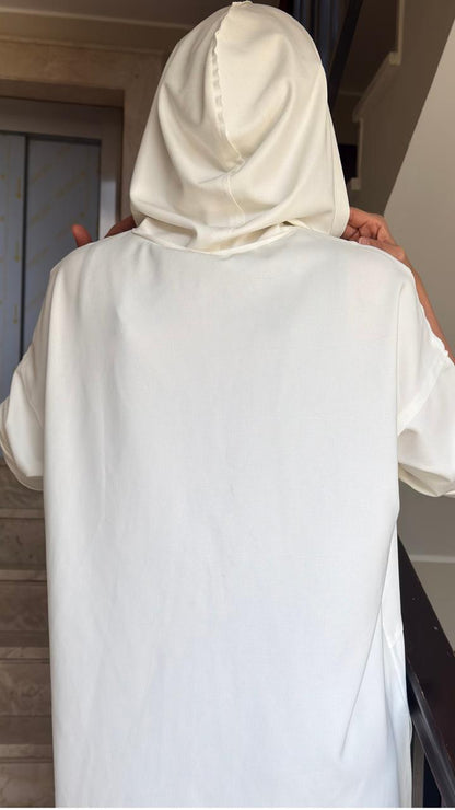 White hooded top