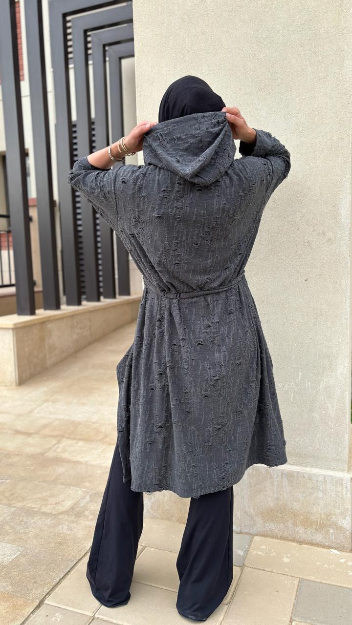 Grey ripped Cardigan