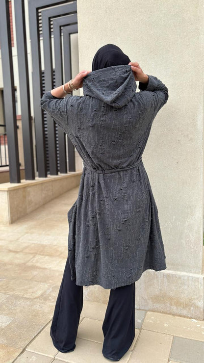 Grey ripped Cardigan