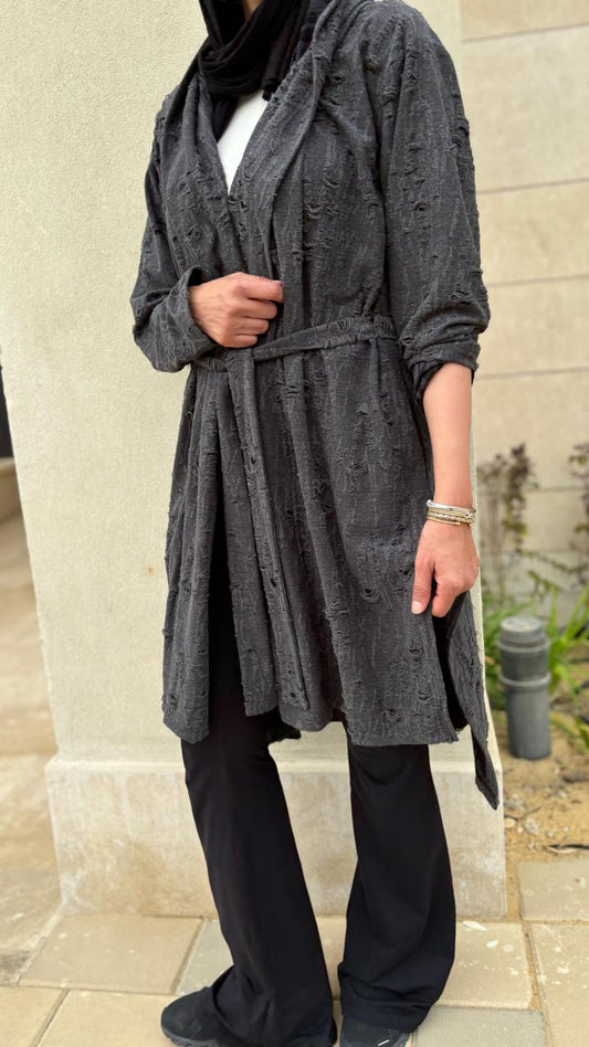 Grey ripped Cardigan