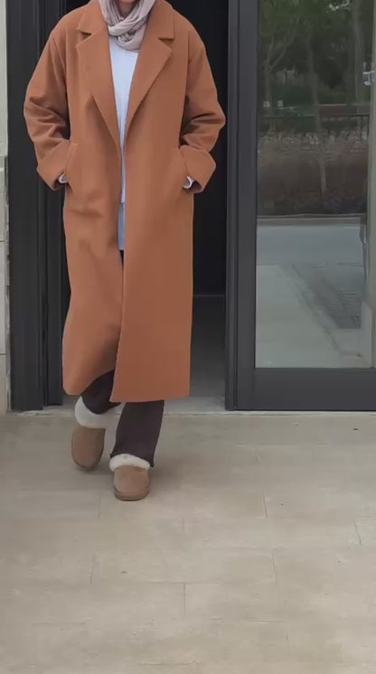 Oversize coat in Camel